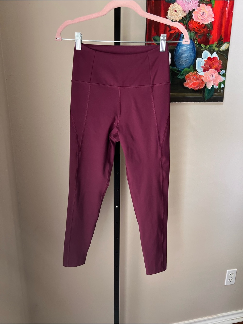 Girlfriend collective Women's High-Waist Athletic Leggings in Burgundy